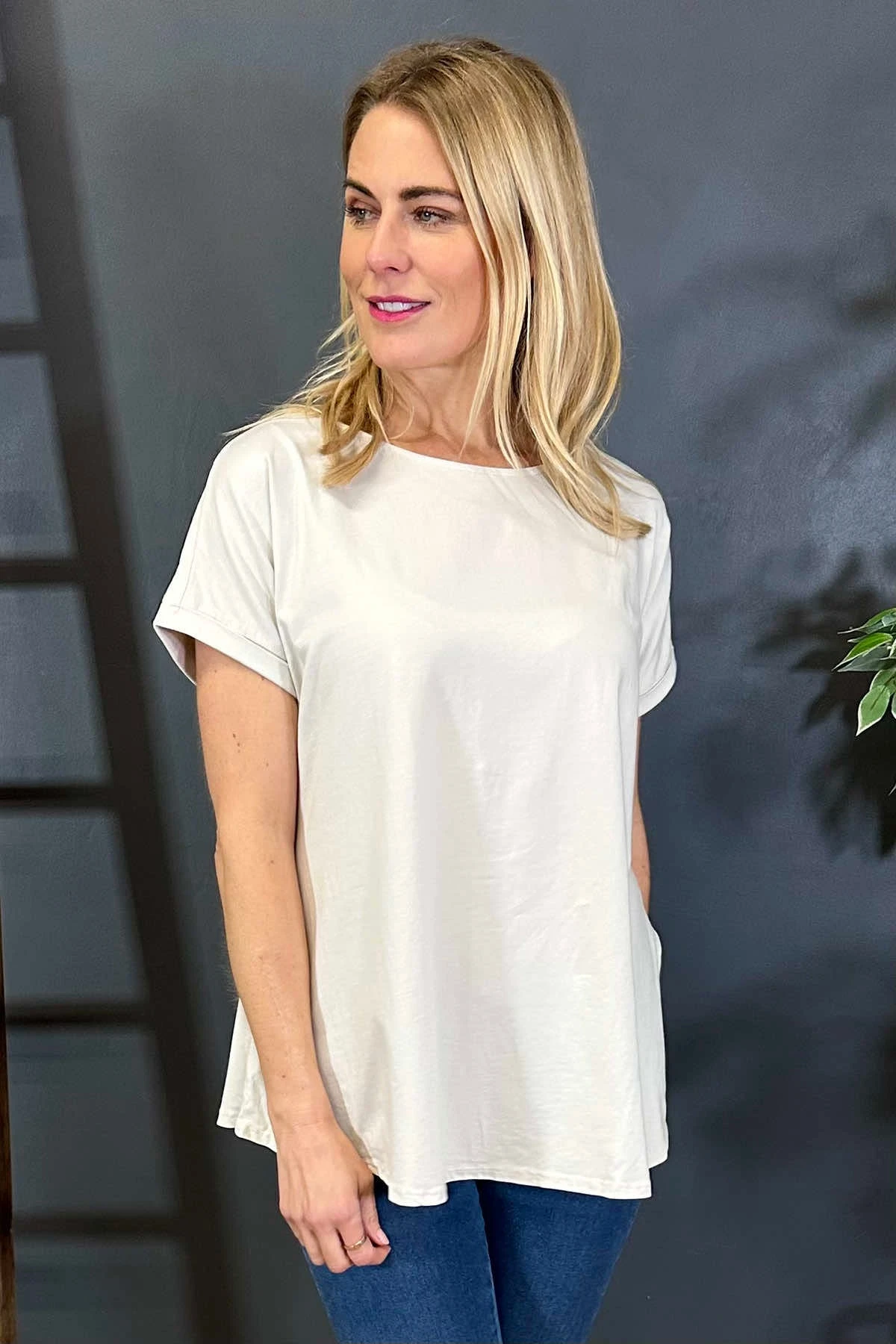 Genevieve Cotton Tee Stone 4 Genevieve Cotton Tee Stone - Image 2