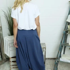 Janine Cotton Harem Trousers Blue 9 Janine Cotton Harem Trousers Blue -Kitandkaboodal Store IMG 3035