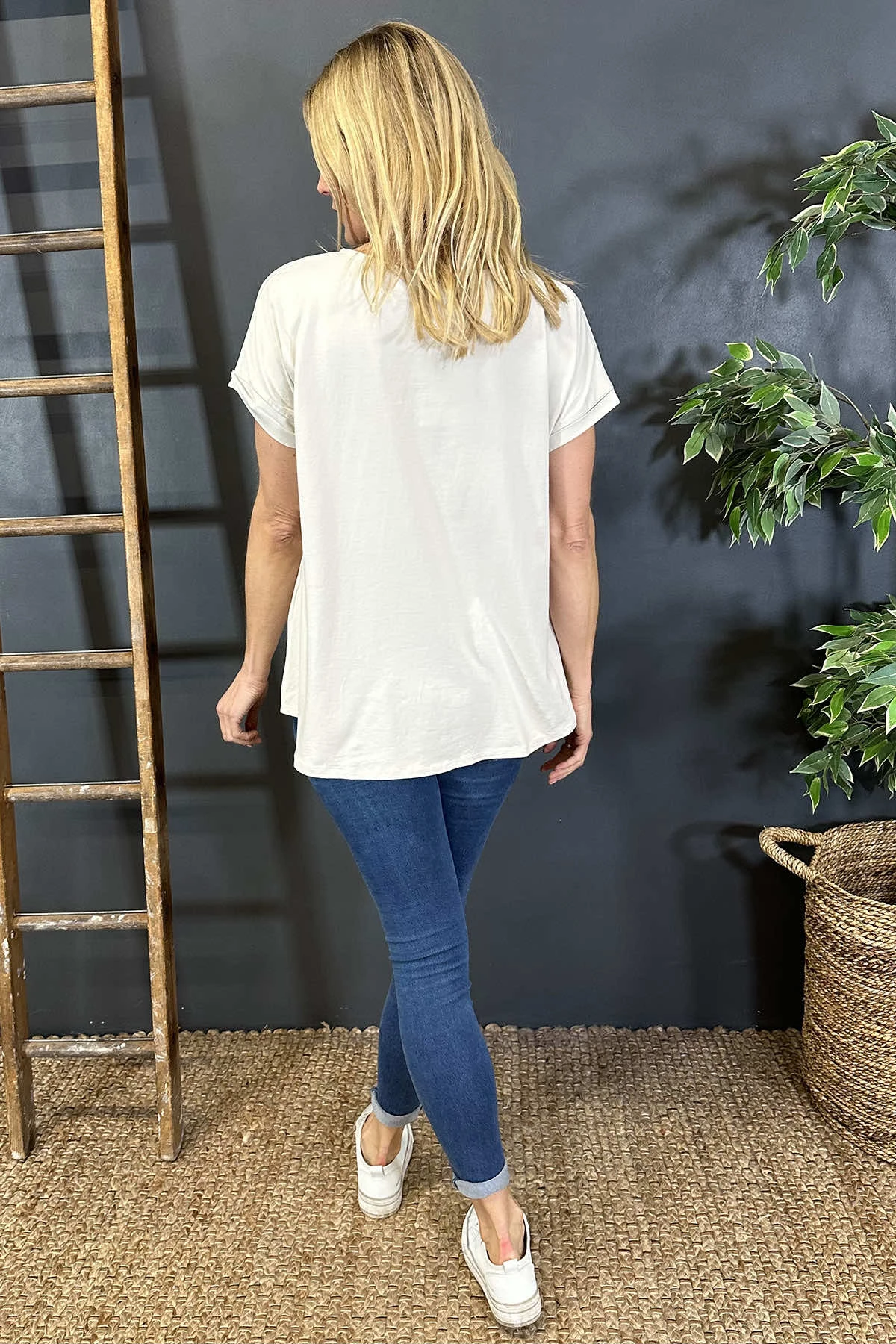 Genevieve Cotton Tee Stone 6 Genevieve Cotton Tee Stone - Image 4