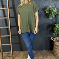 Genevieve Cotton Tee Khaki
