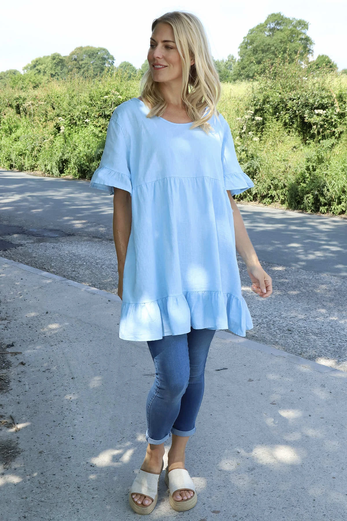 Pamber Linen Tunic Light Blue 4 Pamber Linen Tunic Light Blue - Image 2