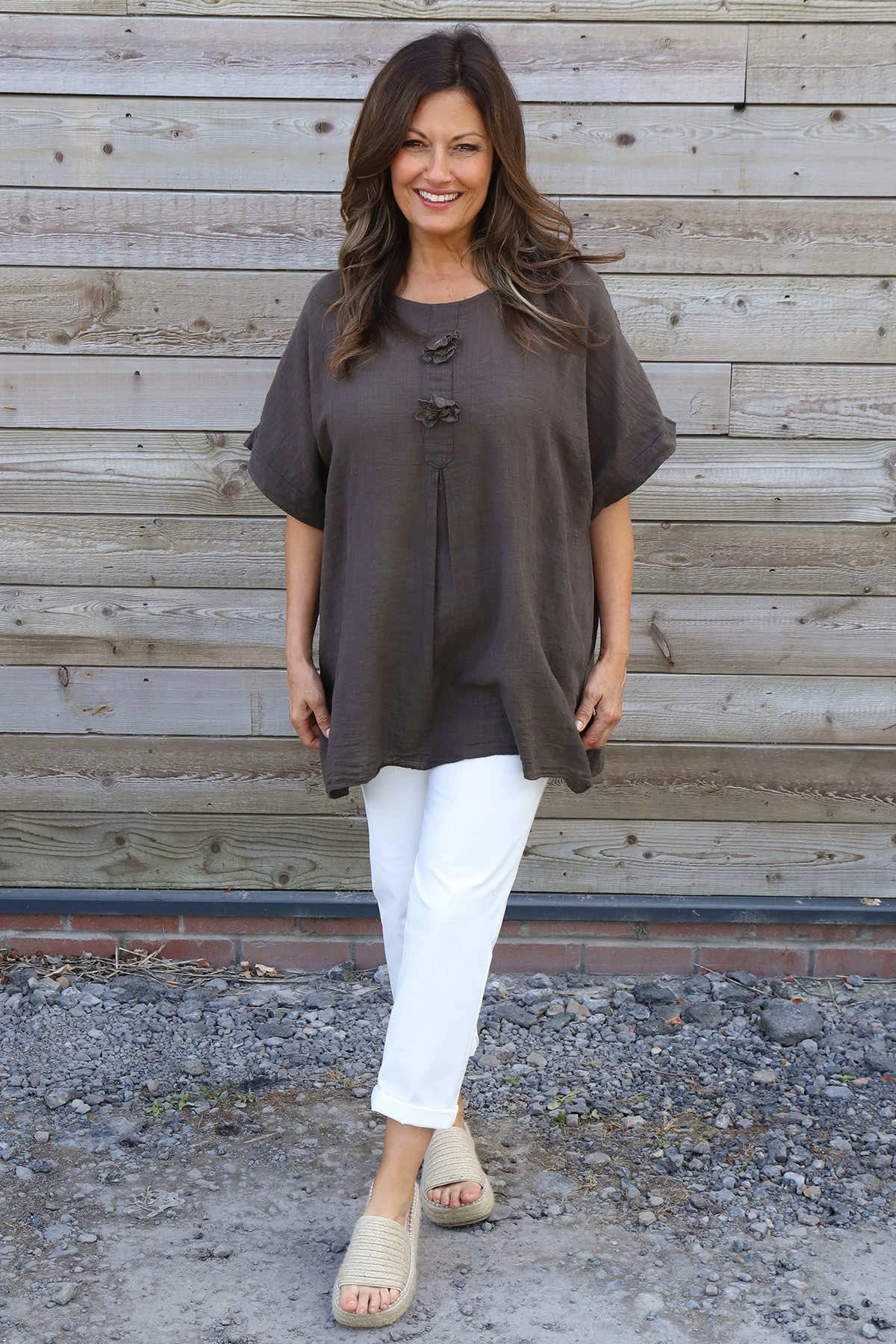 Amadi Flower Cotton Top Cocoa 3 Amadi Flower Cotton Top Cocoa