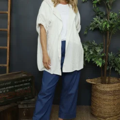 Kyan Gingham Hooded Cotton Shirt Cream