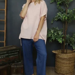 Thekla Linen Top Pink