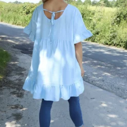 Pamber Linen Tunic Light Blue 9 Pamber Linen Tunic Light Blue -Kitandkaboodal Store IMG 3096 c6cb7bf0 b560 434d a276 8cf1b154d7eb