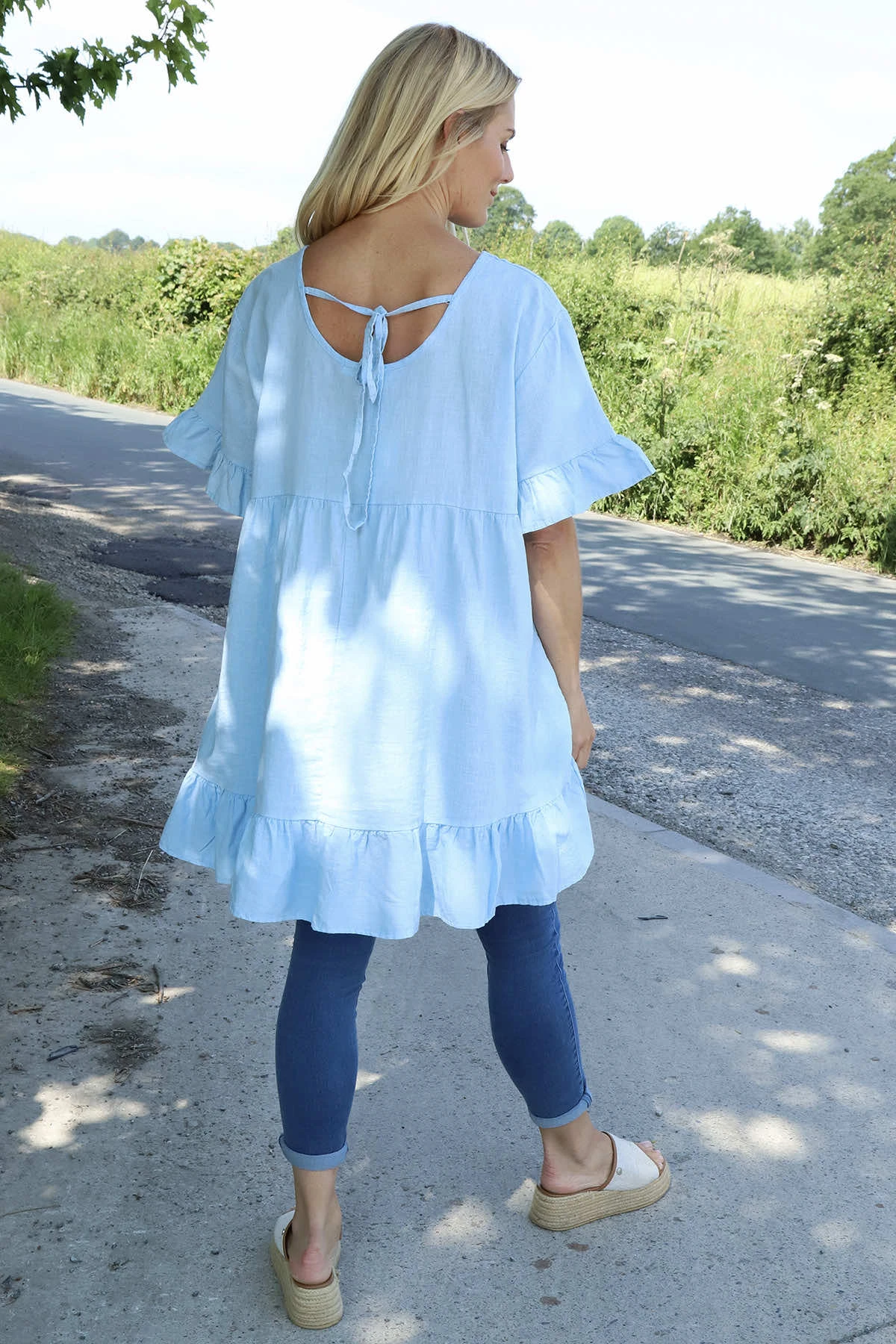 Pamber Linen Tunic Light Blue 6 Pamber Linen Tunic Light Blue - Image 4