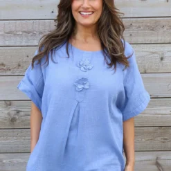 Amadi Flower Cotton Top Blue 8 Amadi Flower Cotton Top Blue -Kitandkaboodal Store IMG 3097 4c306218 9f6b 4d3c 9c01 4768c2a8a8a5