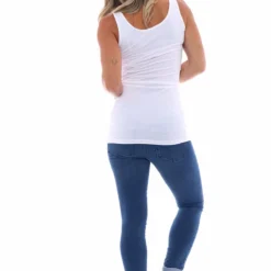 Only Basic Long Tank Top White -Kitandkaboodal Store IMG 3112