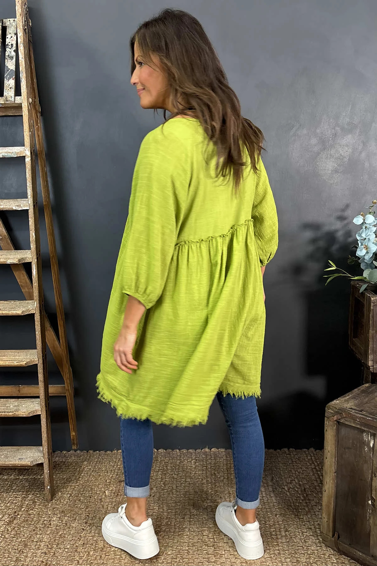 Kadenzia Cotton Tunic Green 6 Kadenzia Cotton Tunic Green - Image 4