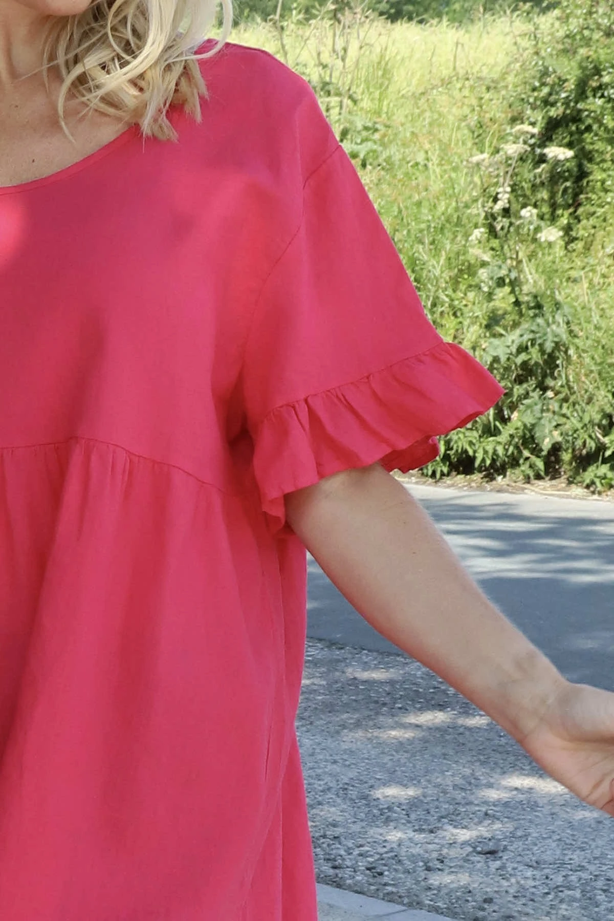 Pamber Linen Tunic Hot Pink 5 Pamber Linen Tunic Hot Pink - Image 3