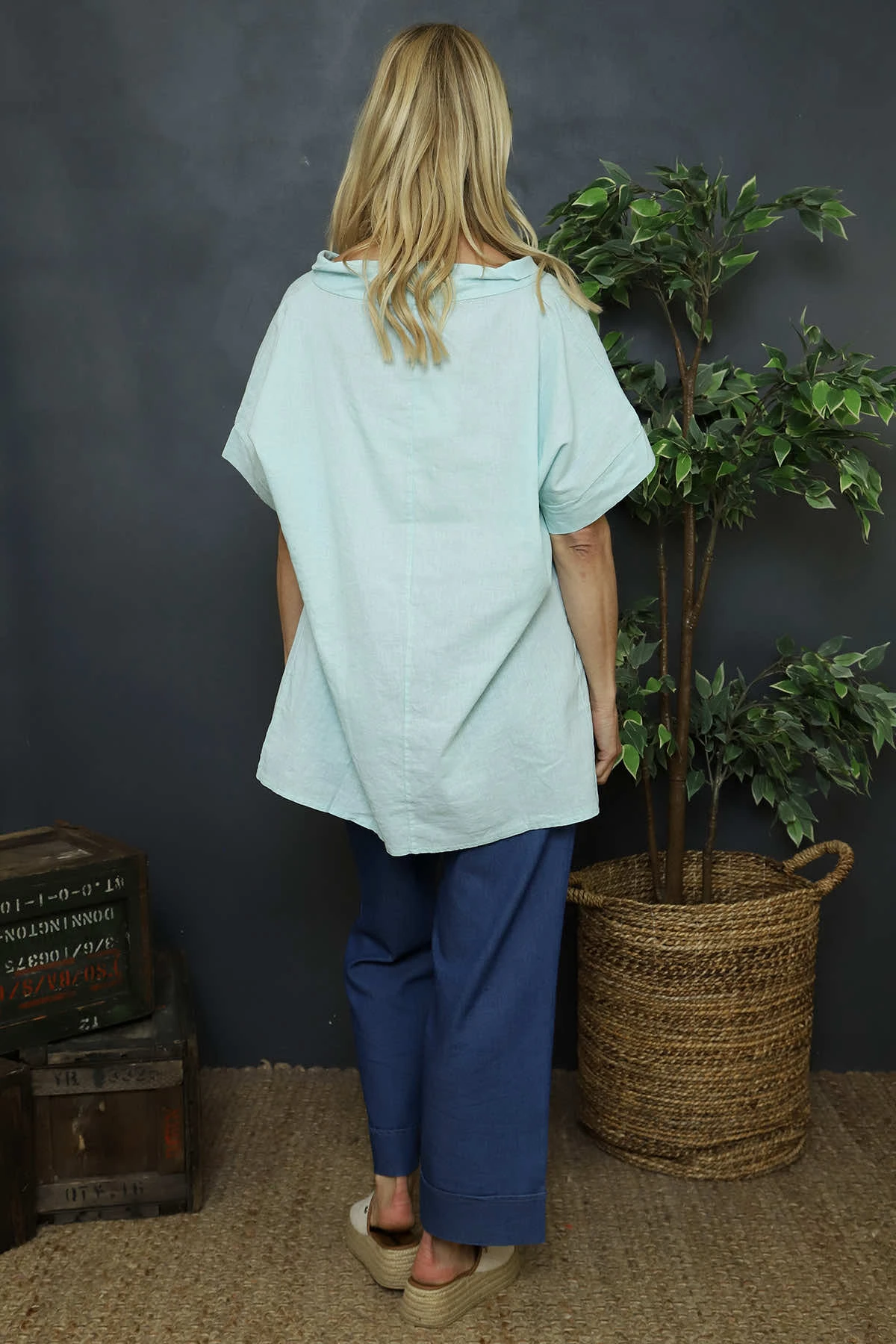 Baines Linen Top Mint 6 Baines Linen Top Mint - Image 4