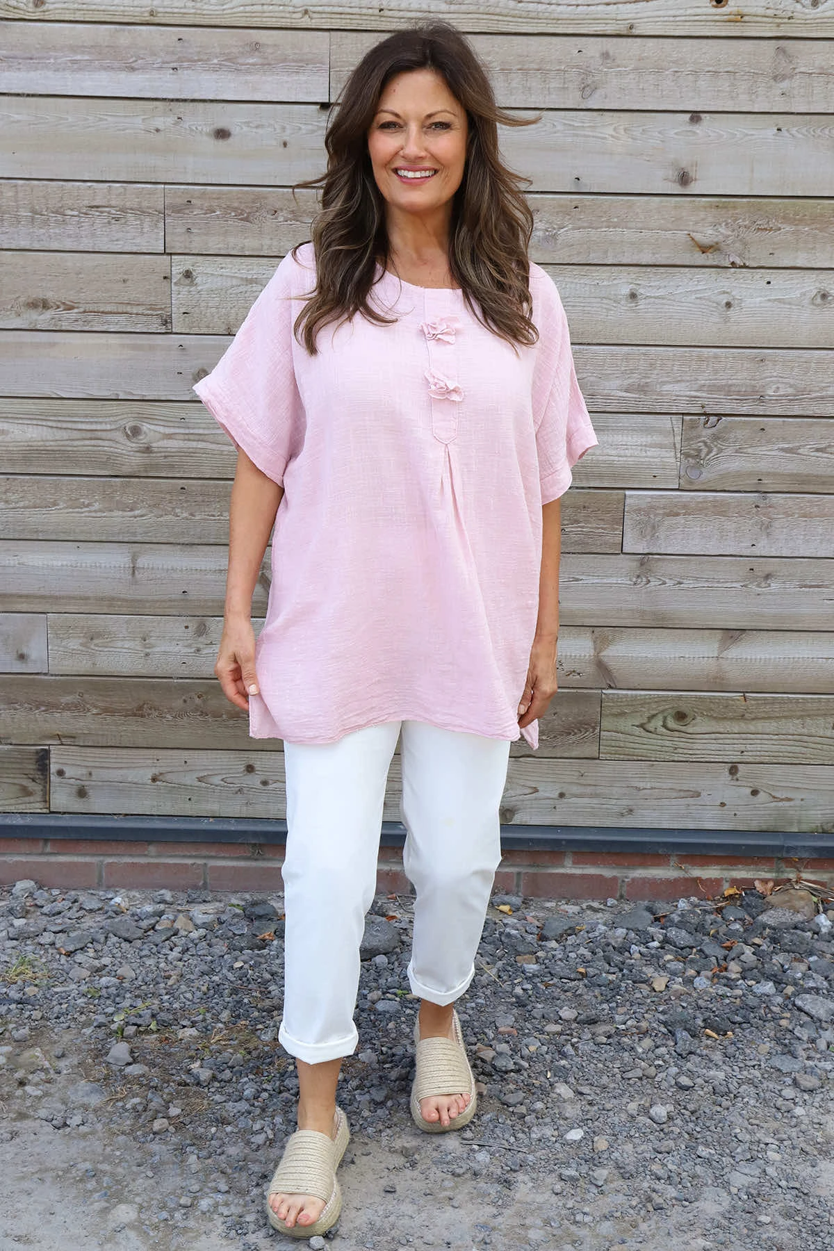 Amadi Flower Cotton Top Pink 3 Amadi Flower Cotton Top Pink