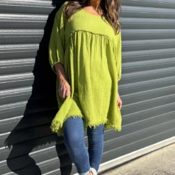 Kadenzia Cotton Tunic Green