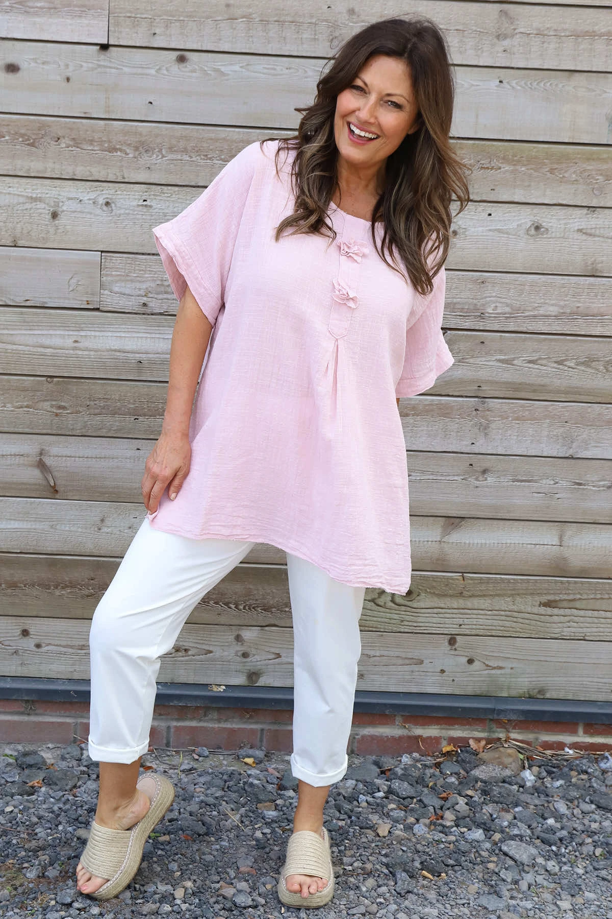 Amadi Flower Cotton Top Pink 4 Amadi Flower Cotton Top Pink - Image 2