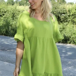 Pamber Linen Tunic Green
