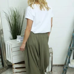 Janine Cotton Harem Trousers Khaki -Kitandkaboodal Store IMG 3132 96f40623 dfe4 4e07 b52c 6ad305794b99