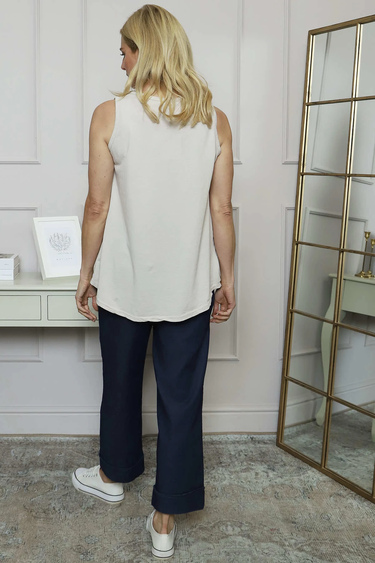 Gigi Sleeveless Cotton Top Stone 6 Gigi Sleeveless Cotton Top Stone - Image 4