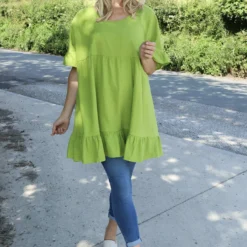 Pamber Linen Tunic Green -Kitandkaboodal Store IMG 3151 b760f30f 16ff 4139 8433 aa88ee6490a7