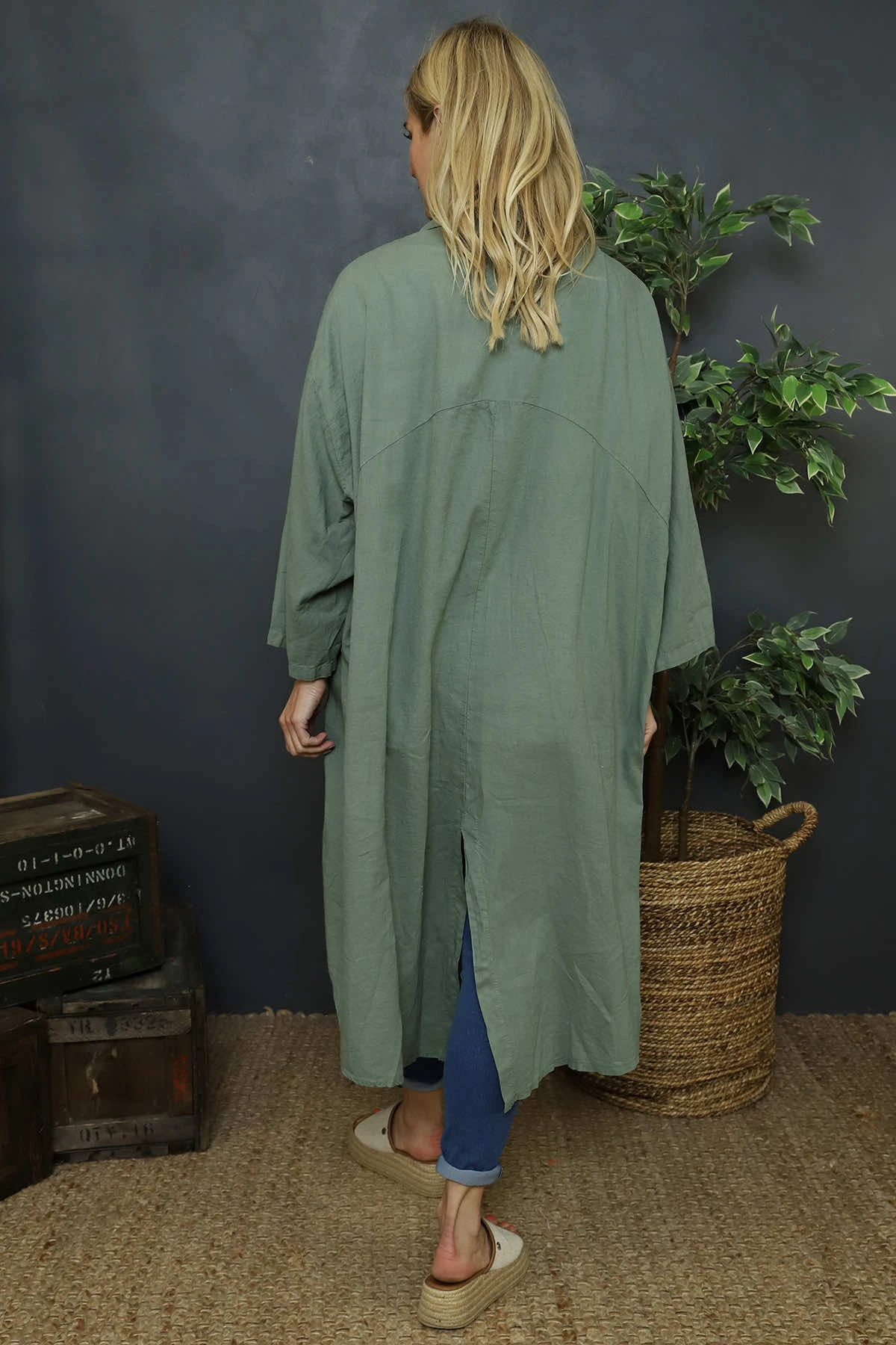 Marcella Linen Shirt Khaki 6 Marcella Linen Shirt Khaki - Image 4