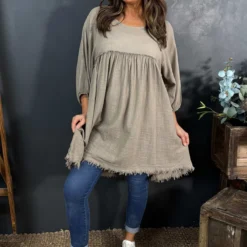 Kadenzia Cotton Tunic Mocha