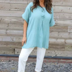 Amadi Flower Cotton Top Sage Green 8 Amadi Flower Cotton Top Sage Green -Kitandkaboodal Store IMG 3176 e501e492 1158 4dfe 875f 757f1eeb2661