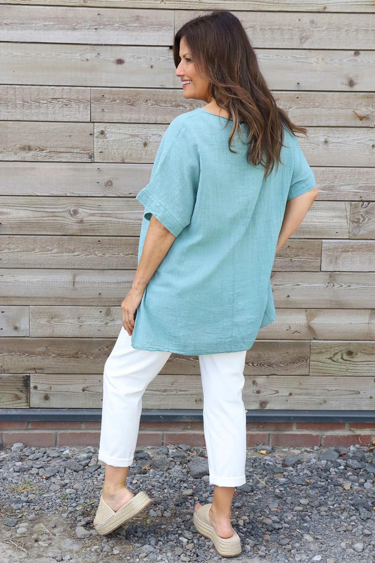 Amadi Flower Cotton Top Sage Green 6 Amadi Flower Cotton Top Sage Green - Image 4