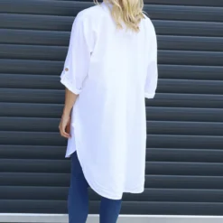 Mariabella Longline Linen Shirt White -Kitandkaboodal Store IMG 3193 31e824ae ae42 4b5e 8a58 ba6a852ba825