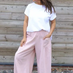Aitana Pocket Linen Trousers Pink