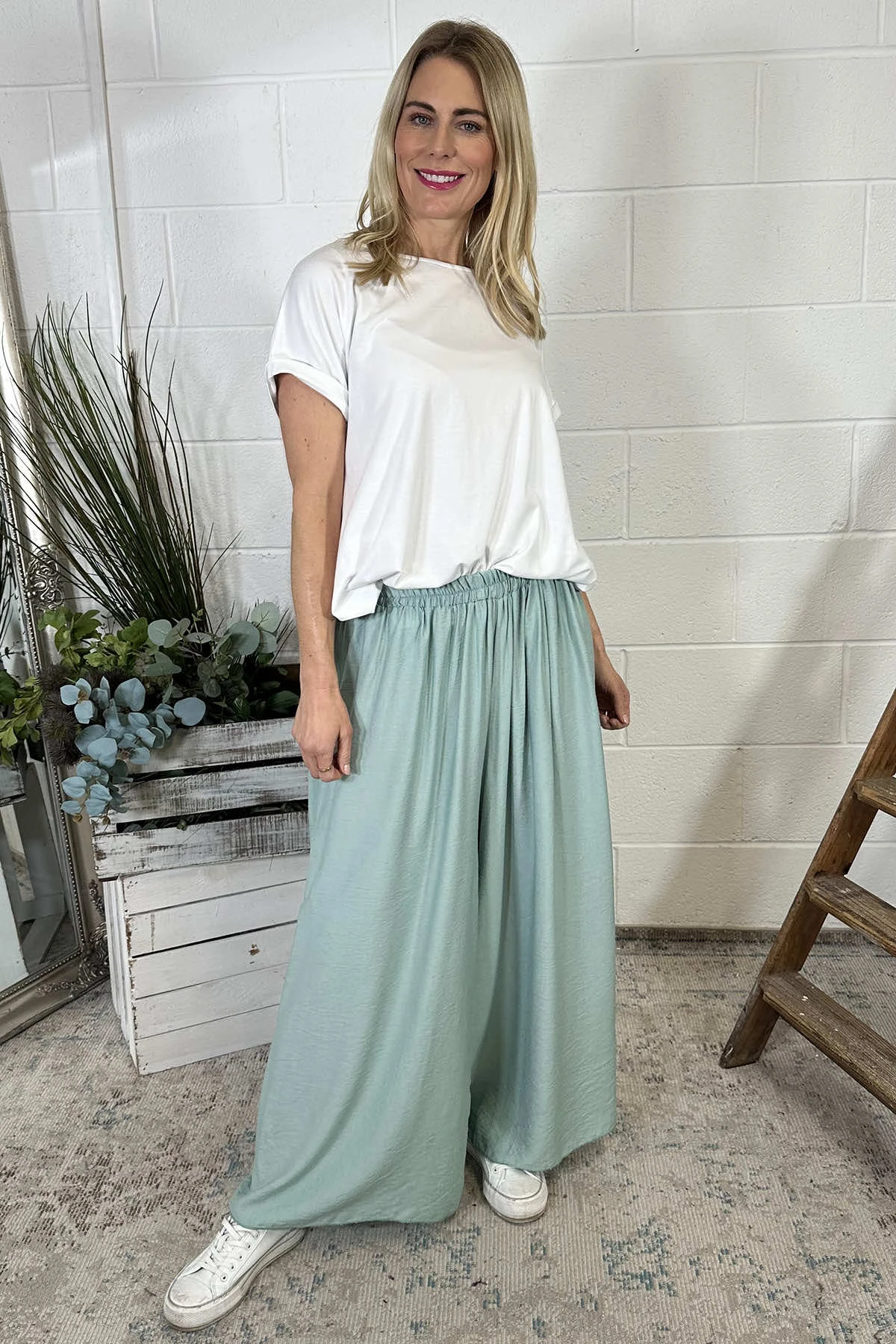 Ameera Wide Leg Trousers Sage Green 3 Ameera Wide Leg Trousers Sage Green