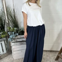 Ameera Wide Leg Trousers Navy
