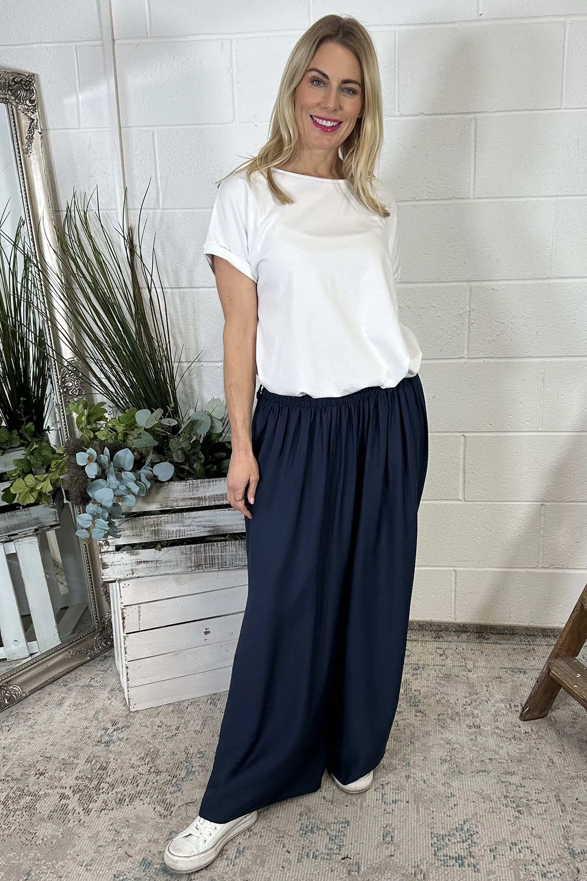 Ameera Wide Leg Trousers Navy 3 Ameera Wide Leg Trousers Navy