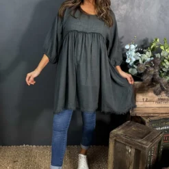 Kadenzia Cotton Tunic Charcoal