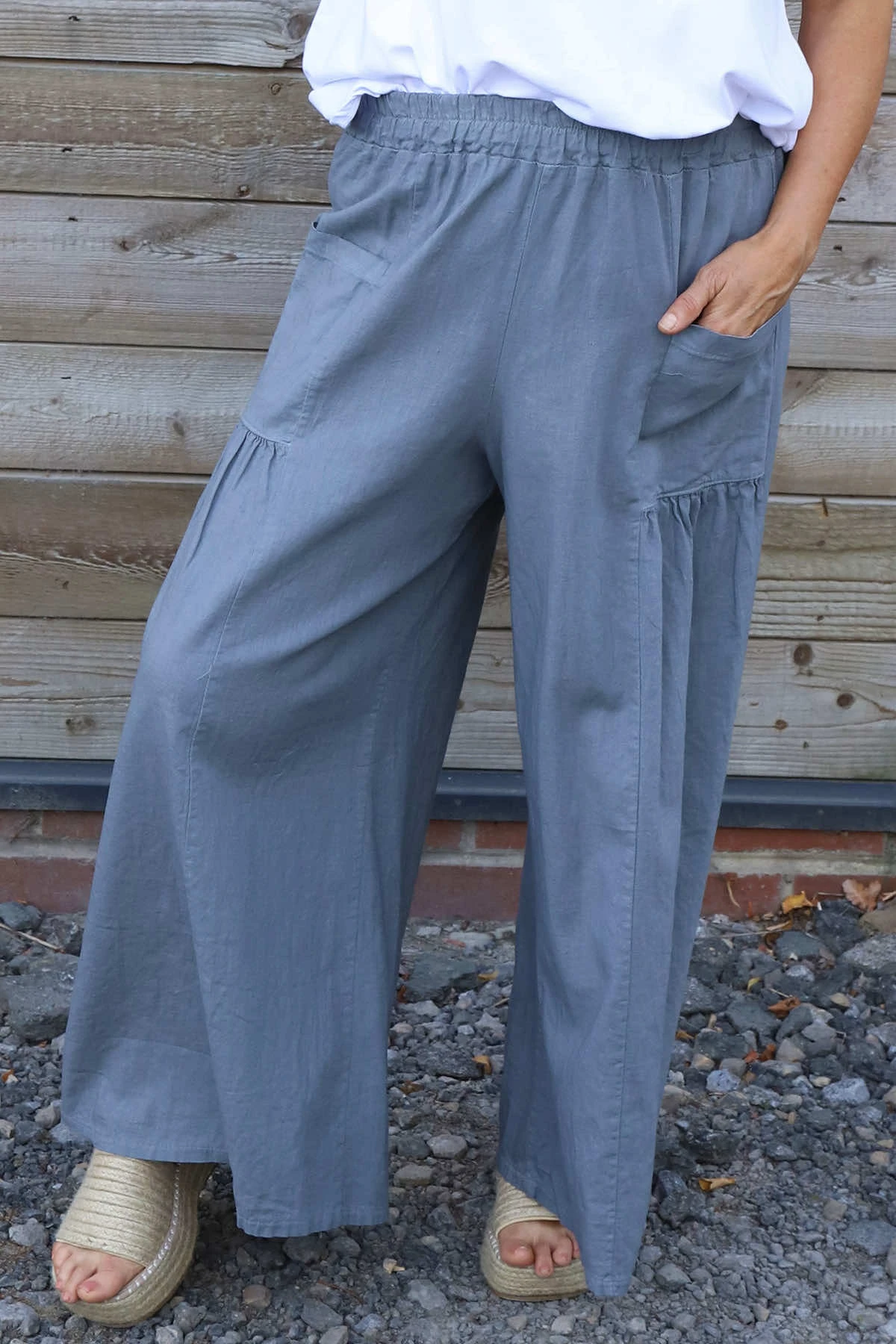 Aitana Pocket Linen Trousers Mid Grey 5 Aitana Pocket Linen Trousers Mid Grey - Image 3