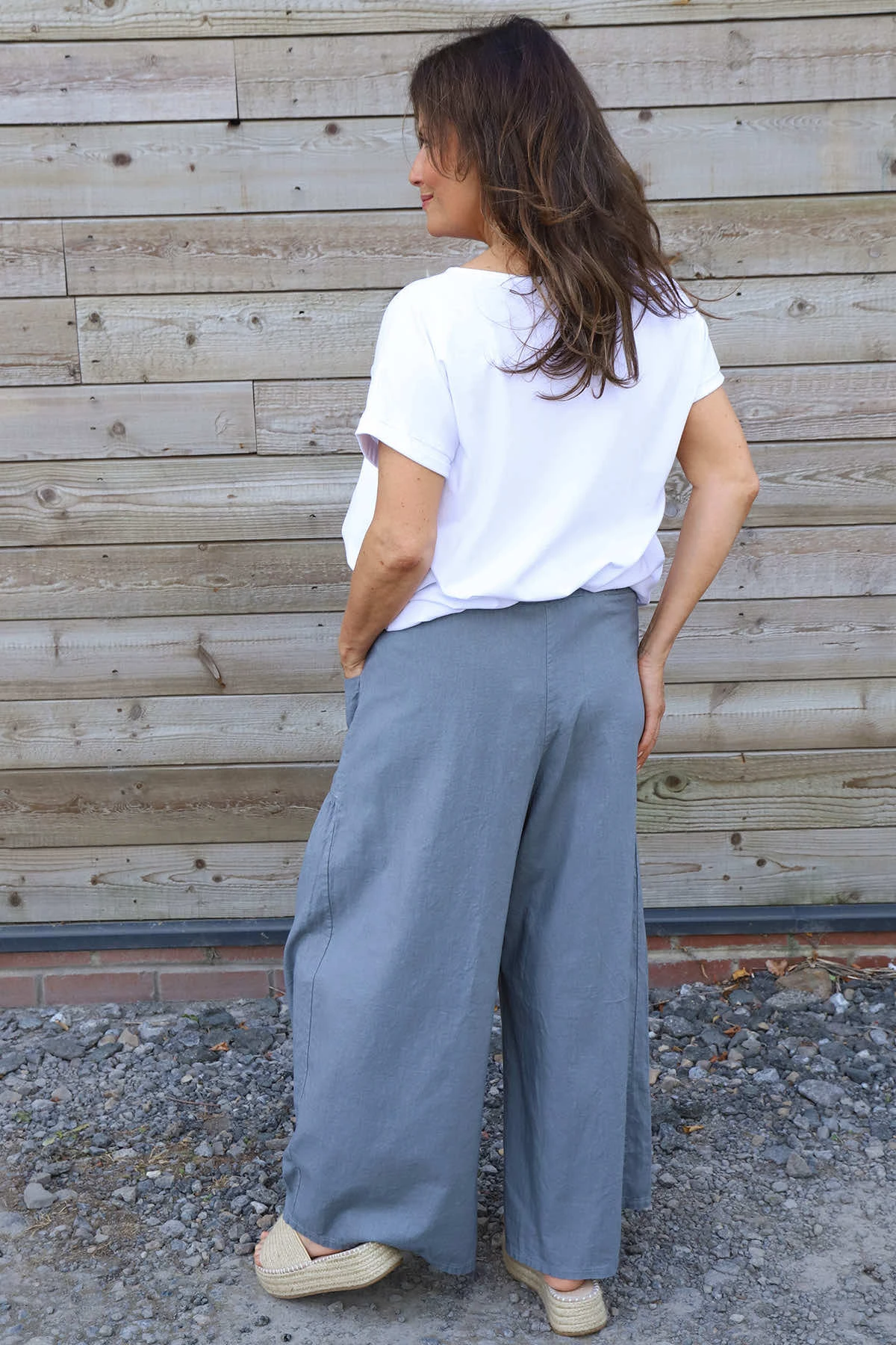 Aitana Pocket Linen Trousers Mid Grey 6 Aitana Pocket Linen Trousers Mid Grey - Image 4