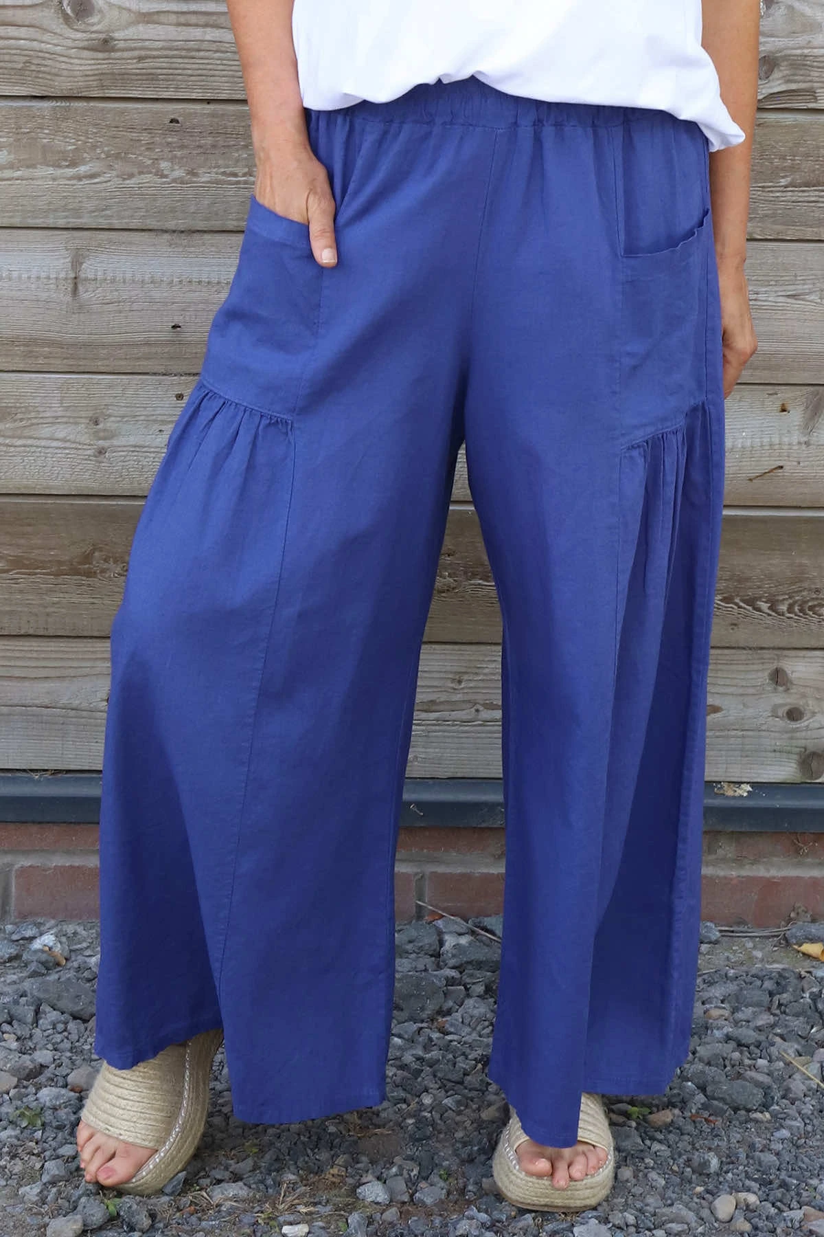 Aitana Pocket Linen Trousers Royal Blue 5 Aitana Pocket Linen Trousers Royal Blue - Image 3