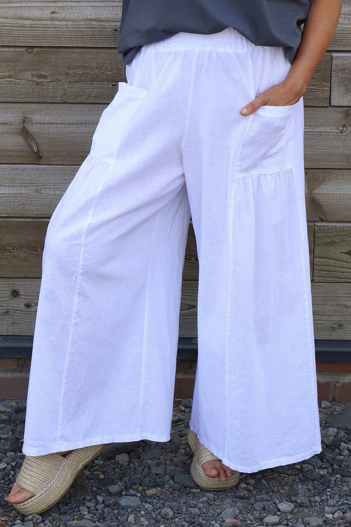 Aitana Pocket Linen Trousers White 4 Aitana Pocket Linen Trousers White - Image 2