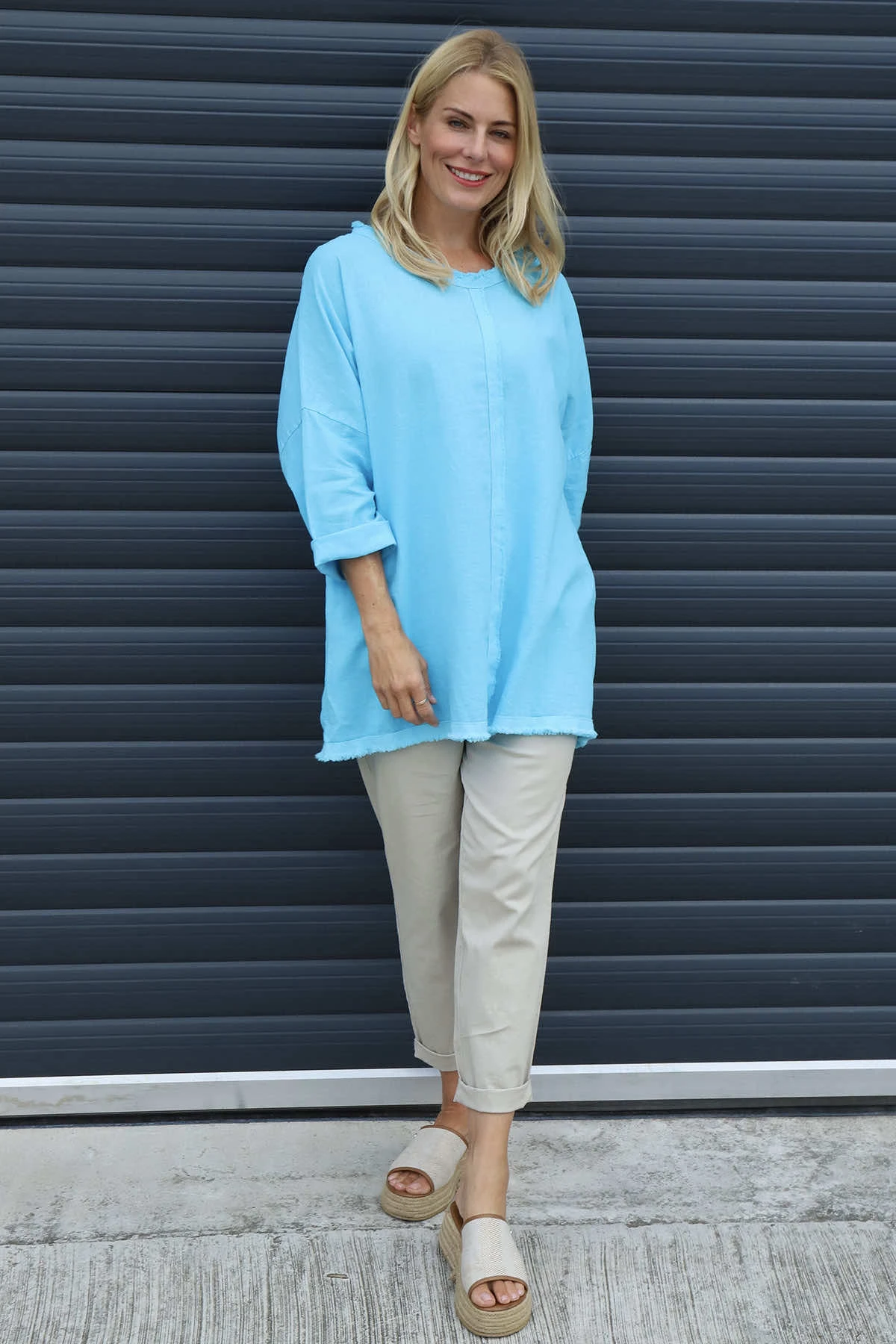 Melita Linen Top Aqua 3 Melita Linen Top Aqua