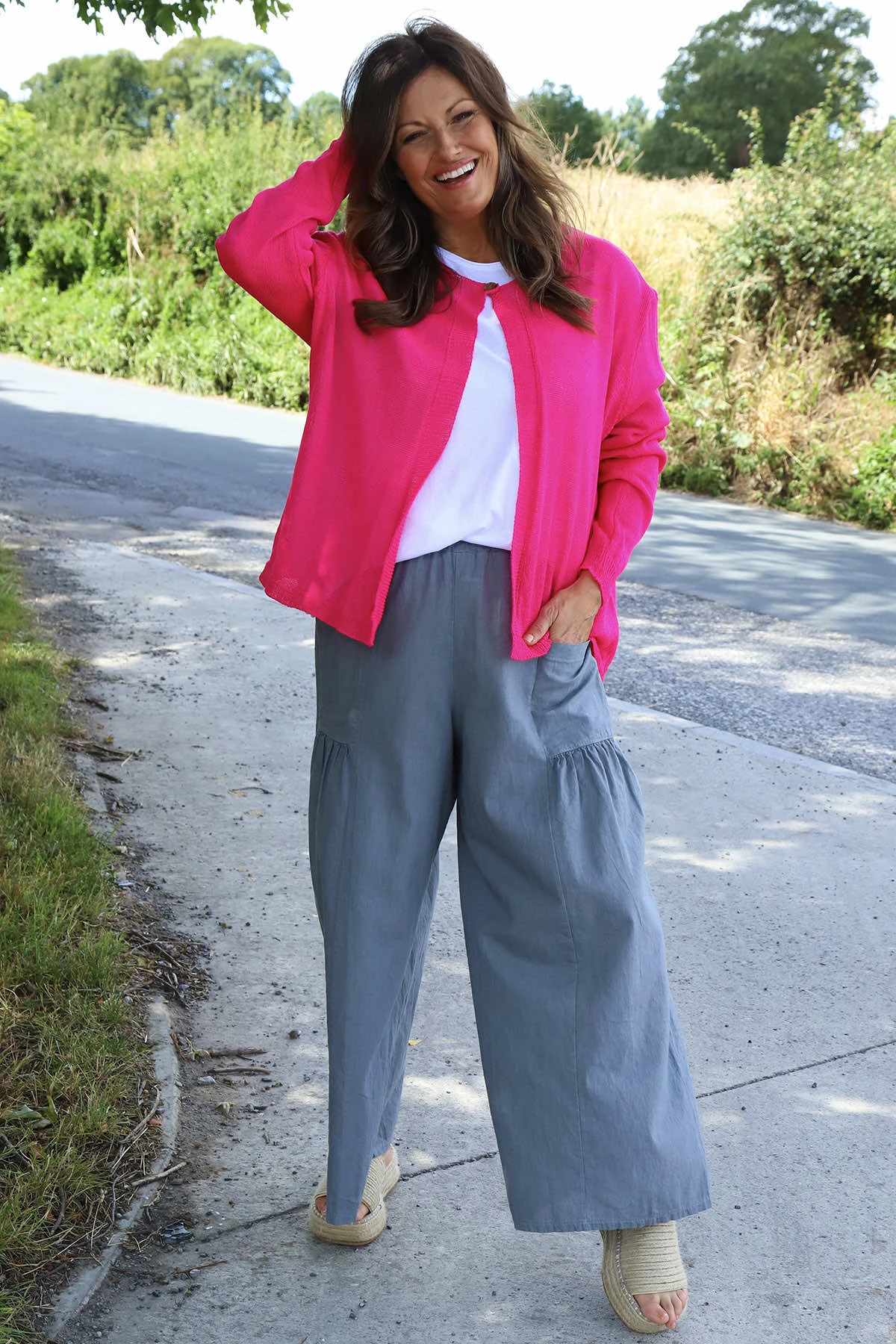 Aitana Pocket Linen Trousers Mid Grey 4 Aitana Pocket Linen Trousers Mid Grey - Image 2