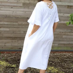 Fernanda Back Detail Linen Dress White -Kitandkaboodal Store IMG 3411 2908716f 0f09 4aa8 a2ec 5e4eed5898b6