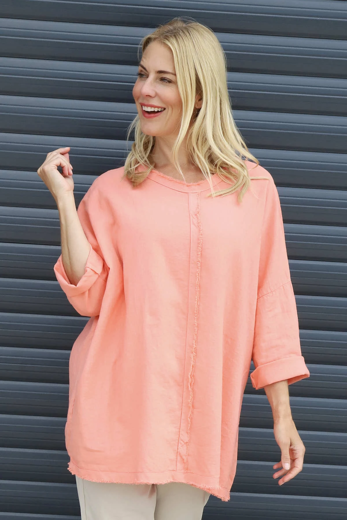 Melita Linen Top Orange 4 Melita Linen Top Orange - Image 2