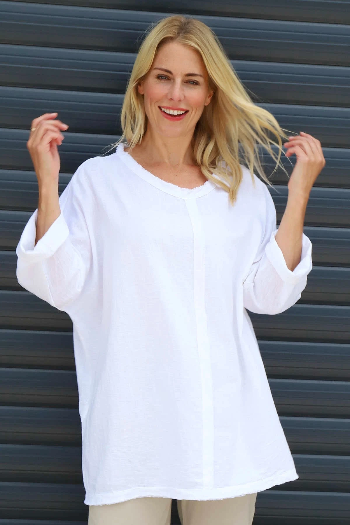 Melita Linen Top White 4 Melita Linen Top White - Image 2