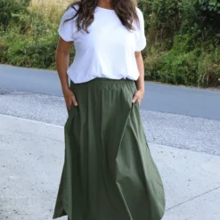 Mathilde Cotton Skirt Khaki -Kitandkaboodal Store IMG 3467 56f910de 226b 4f8a 8e11 281c9fa3ed00