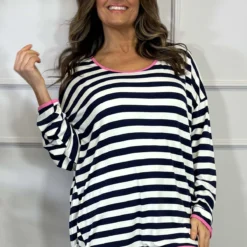 Ariella Stripe Top Navy -Kitandkaboodal Store IMG 3472copy