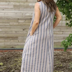 Enza Linen Sleeveless Stripe Dress Mocha 9 Enza Linen Sleeveless Stripe Dress Mocha -Kitandkaboodal Store IMG 3479 c6ba9cfc 7210 427d a35a 53a20d2344c1 scaled