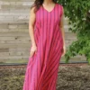 Enza Linen Sleeveless Stripe Dress Fuchsia 2 Enza Linen Sleeveless Stripe Dress Fuchsia -Kitandkaboodal Store IMG 3501 299a2708 b955 405d bfa3 8e6ccf16ceba scaled