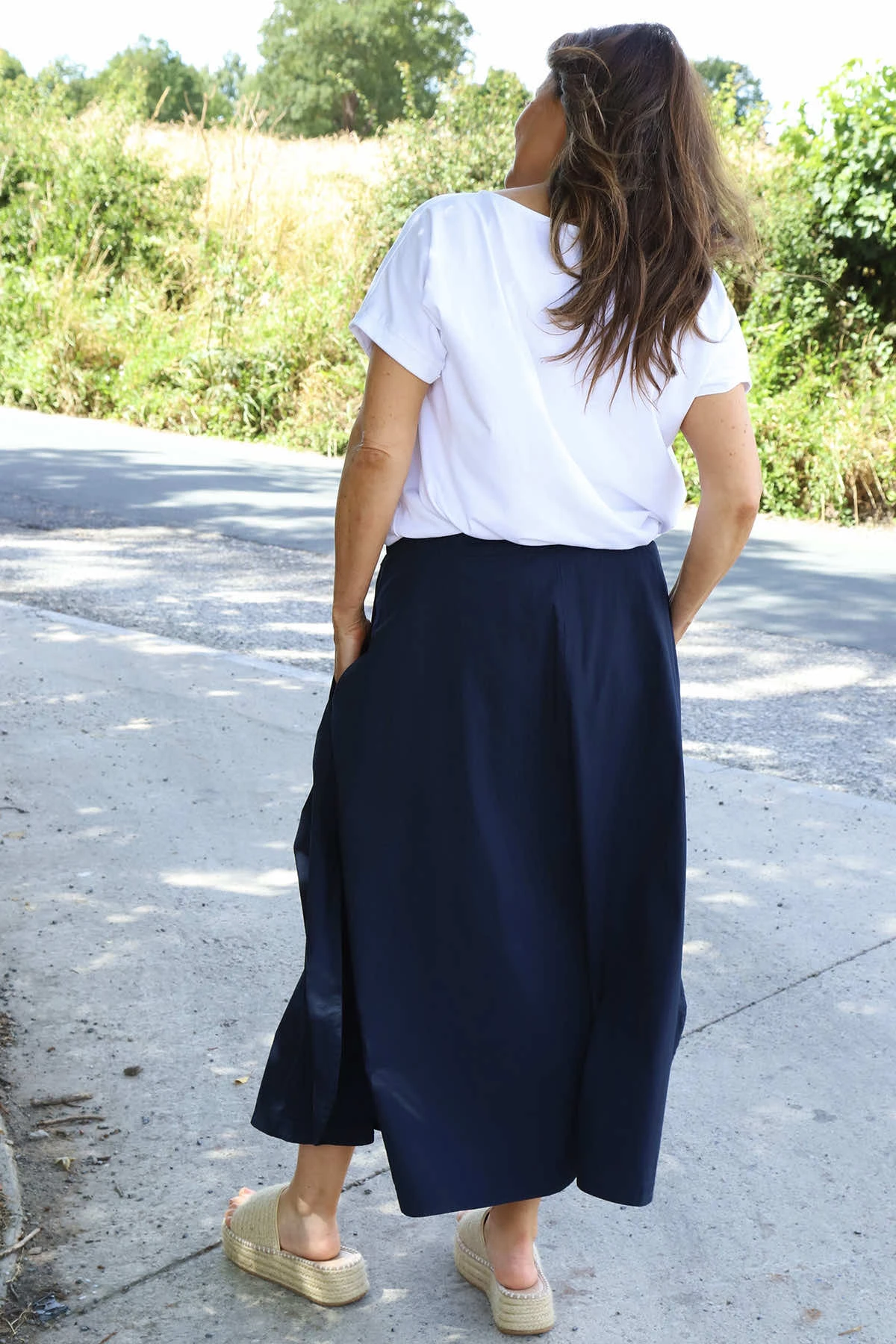 Mathilde Cotton Skirt Navy 6 Mathilde Cotton Skirt Navy - Image 4