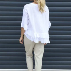 Allena Frill Top White -Kitandkaboodal Store IMG 3535 7563ef10 b3b9 449a 9c2b c1605834156f