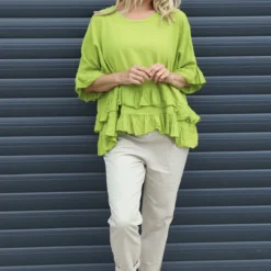 Allena Frill Top Green