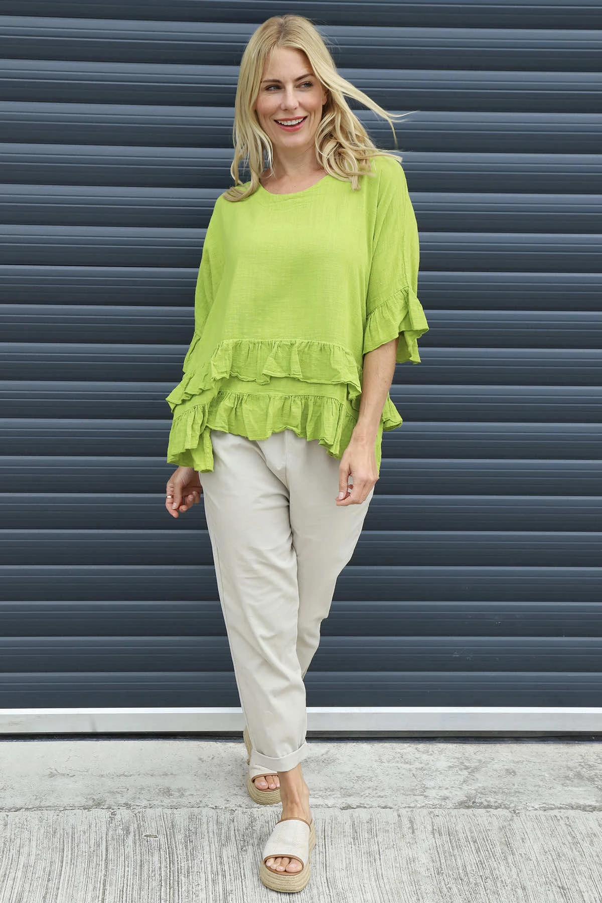 Allena Frill Top Green 4 Allena Frill Top Green - Image 2