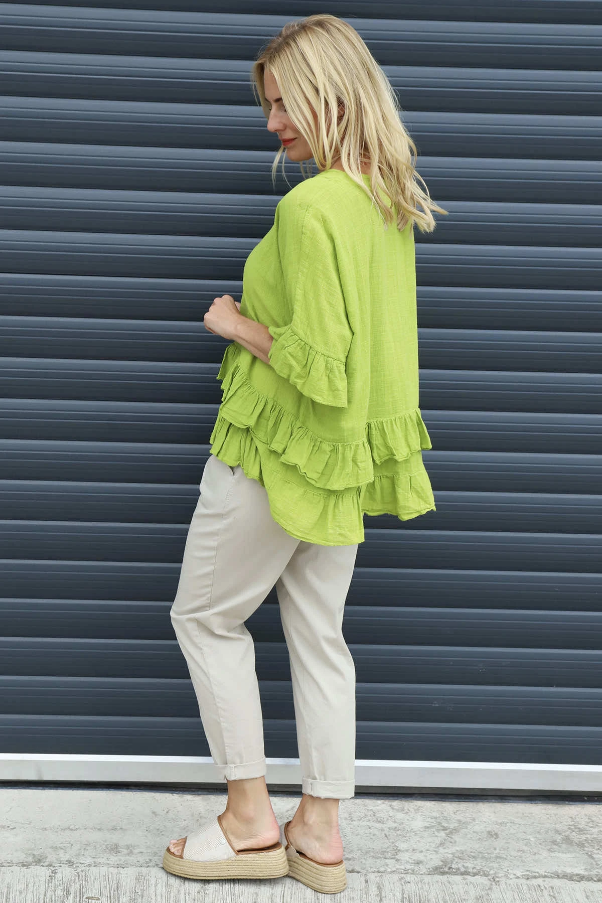 Allena Frill Top Green 6 Allena Frill Top Green - Image 4